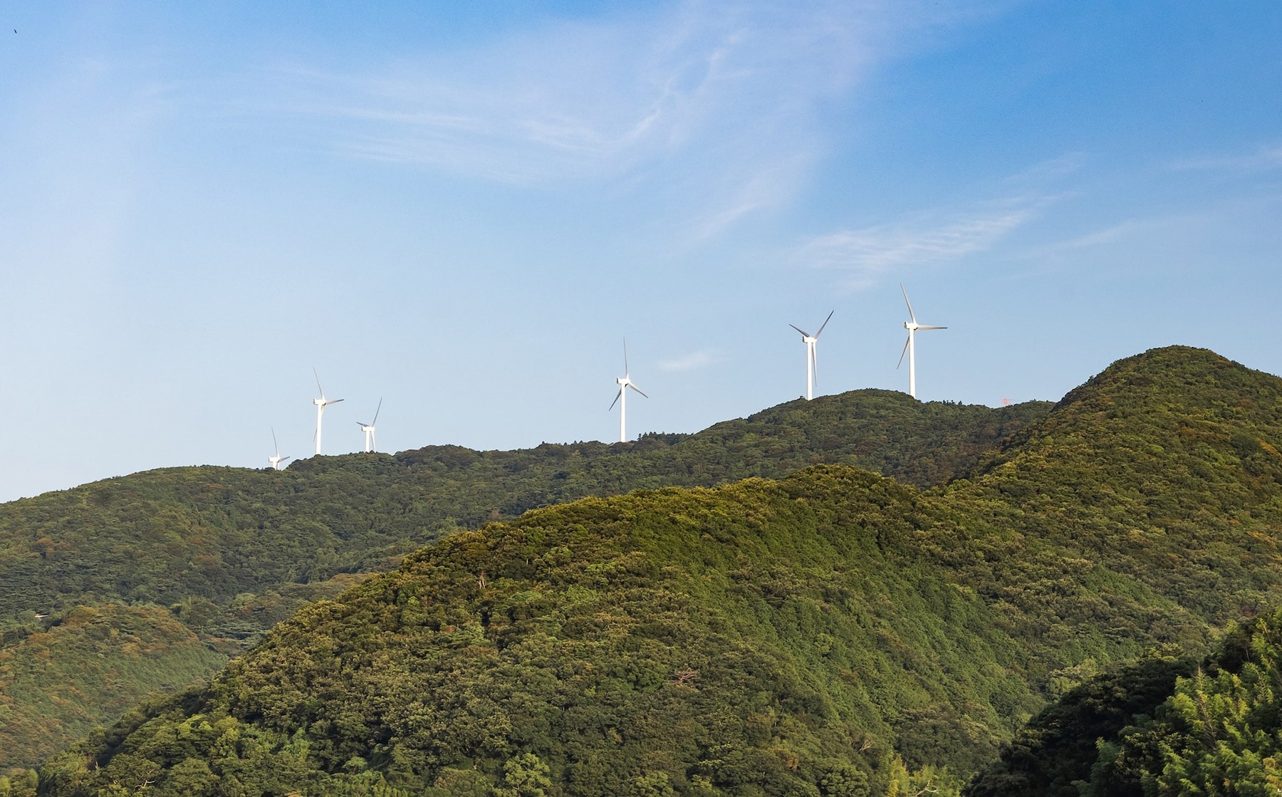 佐田岬半島的緑意盎然群山